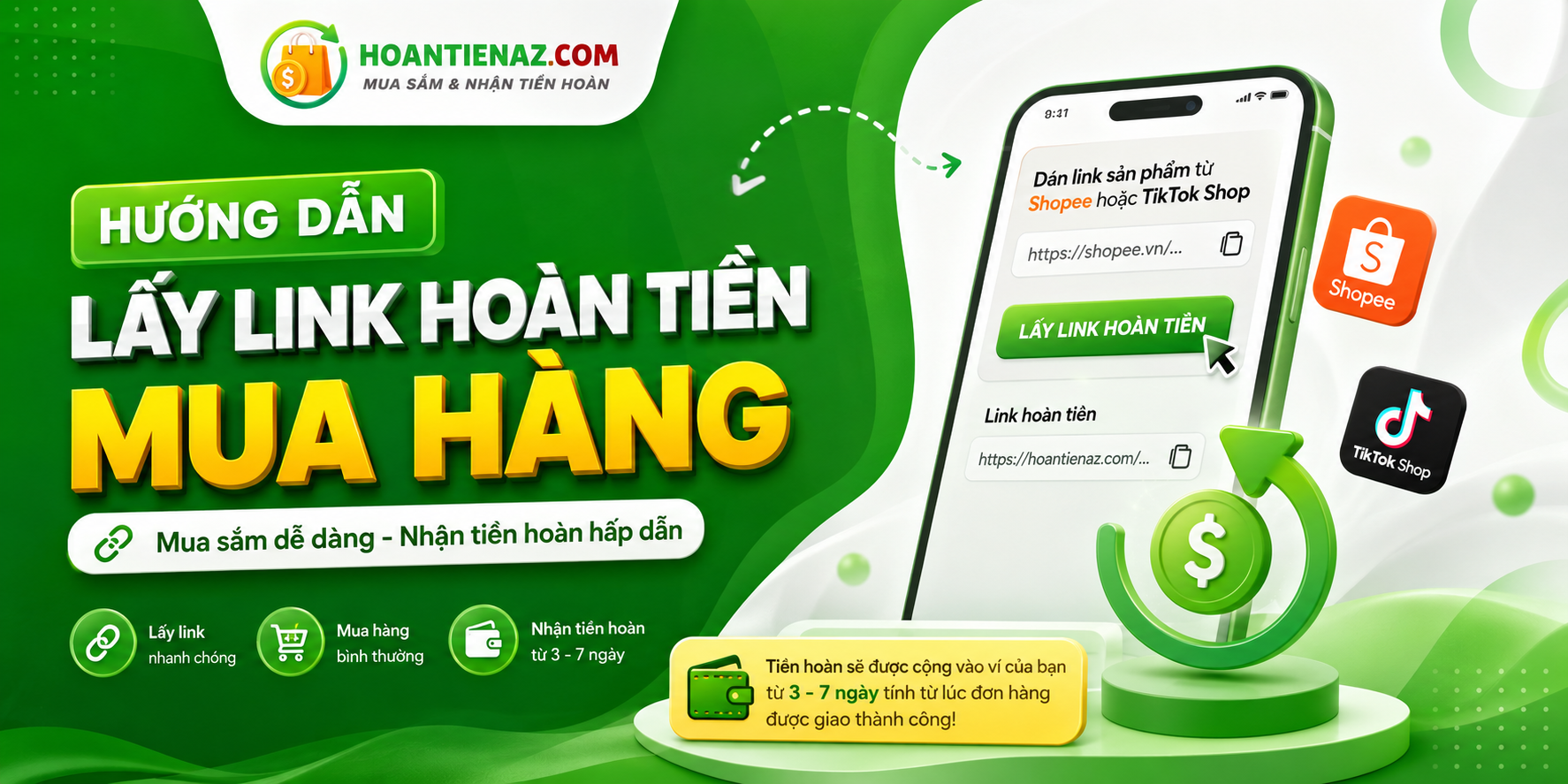 Hướng dẫn lấy link hoàn tiền mua hàng shopee